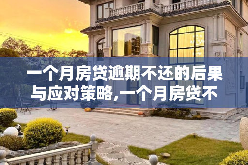 一个月房贷逾期不还的后果与应对策略,一个月房贷不还会怎样