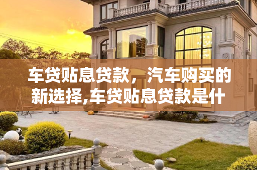车贷贴息贷款，汽车购买的新选择,车贷贴息贷款是什么意思