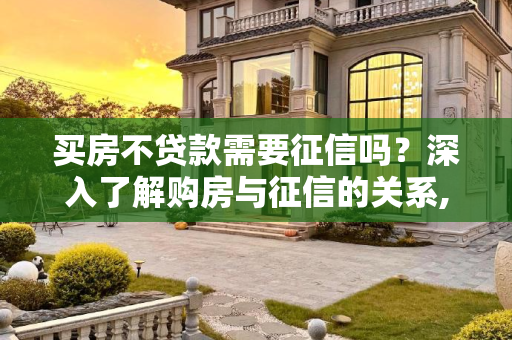 买房不贷款需要征信吗？深入了解购房与征信的关系,买房不贷款需要征信吗