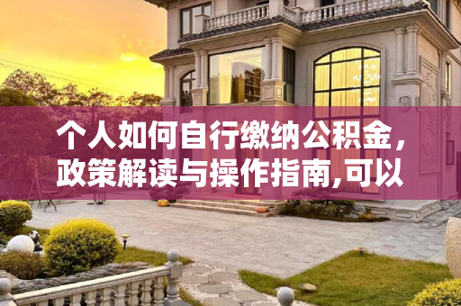 个人如何自行缴纳公积金，政策解读与操作指南,可以自己交公积金吗？